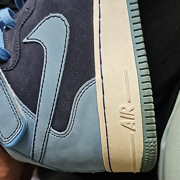 Nike Airforce One Blue Navy Suede High Top Sneakers Size 10 - Picture 9 of 12